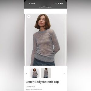 Amy Fashion Letter Bodycon Knit Top.